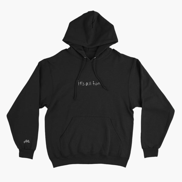 the it's all fun hoodie in space black