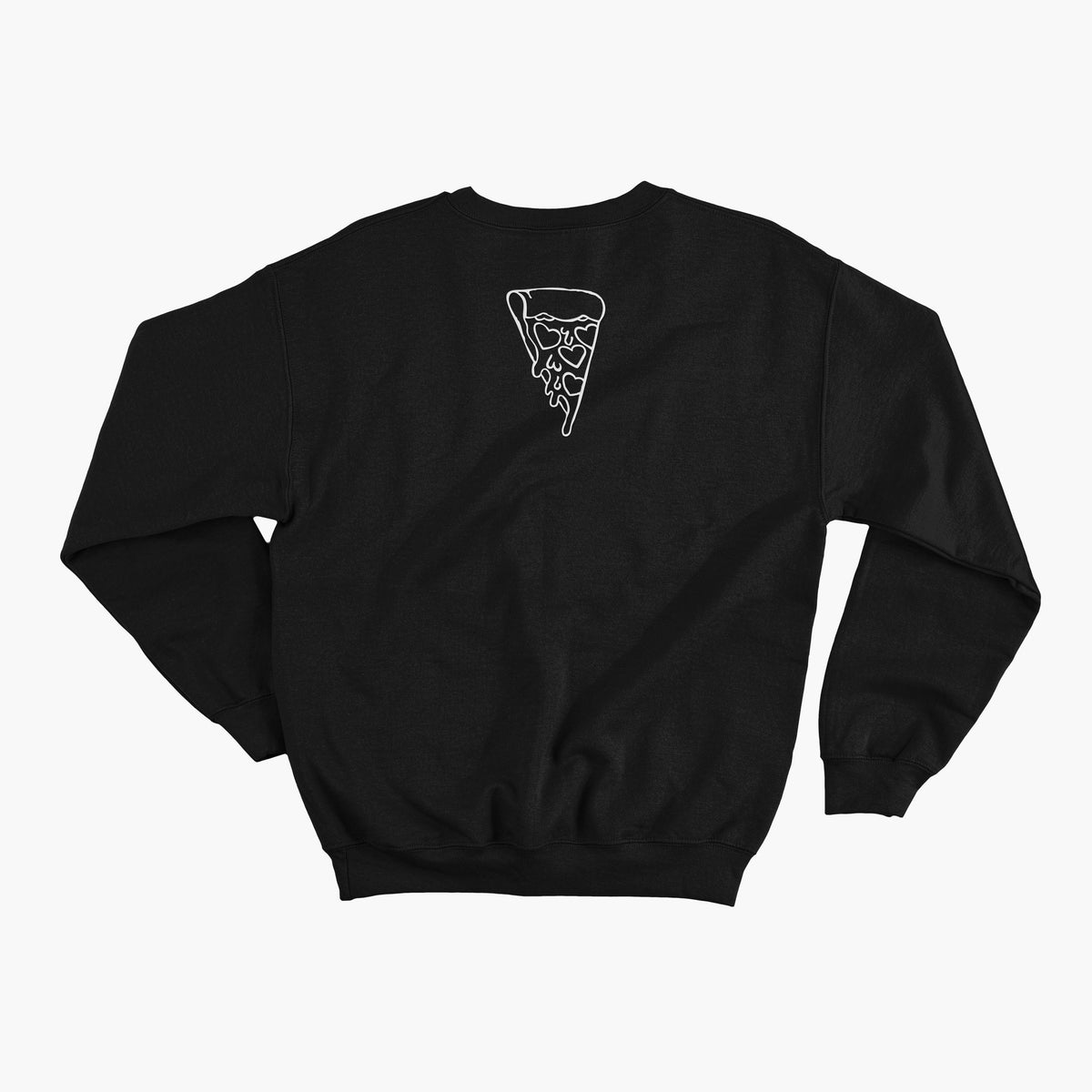 it's all fun crewneck in space black, back, the it's all fun slice embroidered in white